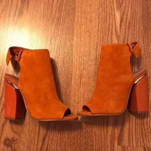 Zara slingback leather ankle boots size 36
